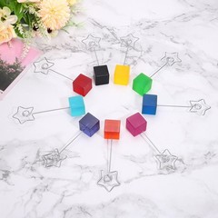 Resin Cube Base Picture Card Holder, 3 Pack Star Shape Note Holder, Purple