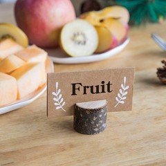 20Pcs Wood Place Card Holders and 24Pcs Kraft Table Place Cards, Rustic Table…