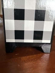 Wedding Nesting Gift card Money Gift Box/ Black and White Plaid Cream