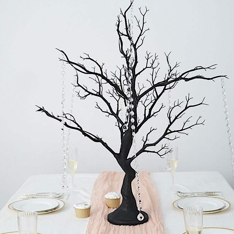 34″ Black MANZANITA TREE with Garlands Wedding Party CENTERPIECES