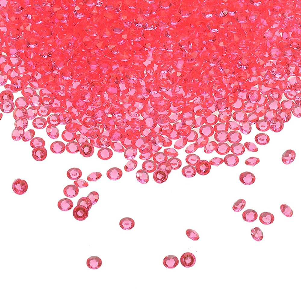 4000 Pcs Acrylic Wedding Table Diamonds 6 mm Crystals Gems Dark Pink