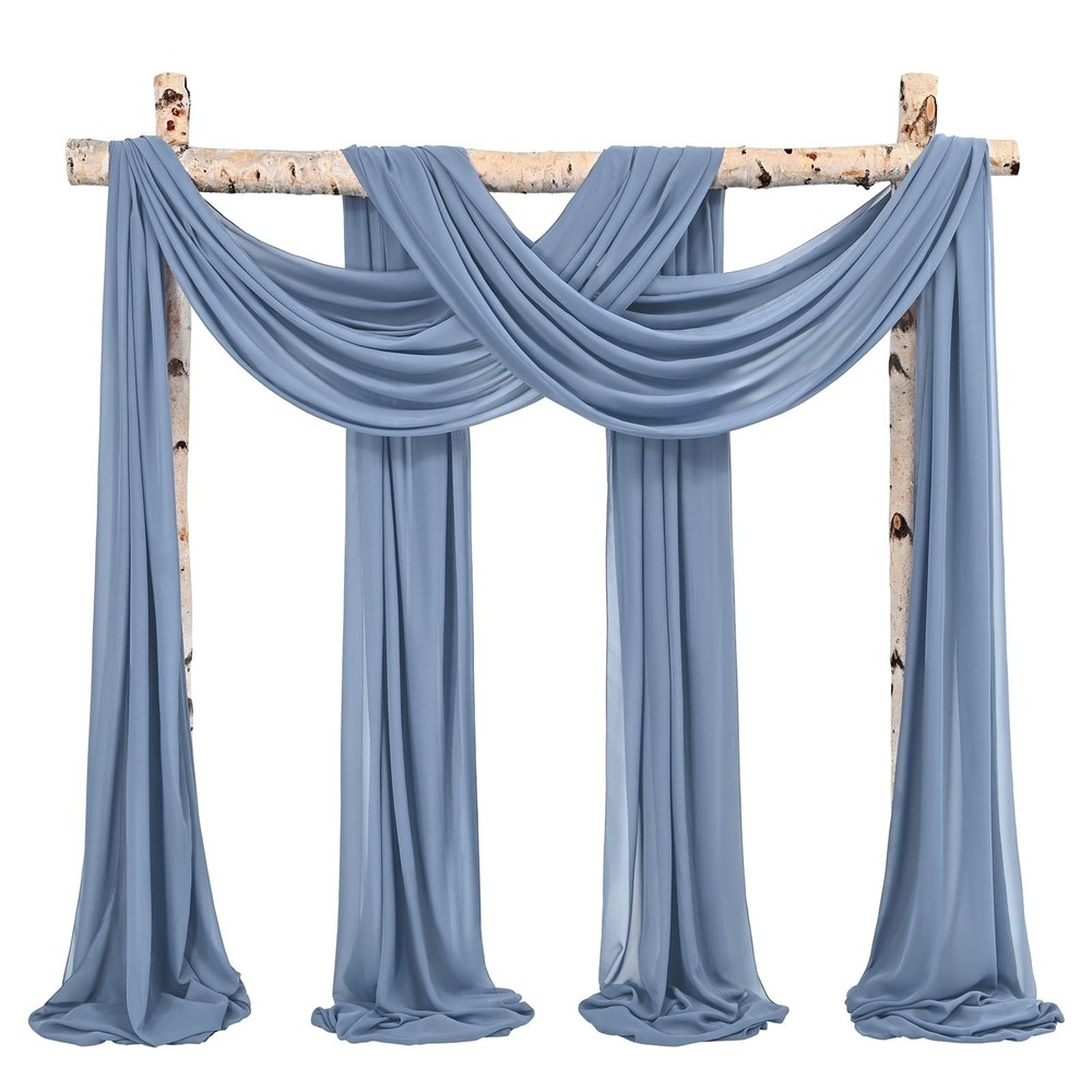Wedding Arch Draping Fabric,4 Panels 28″ x20ft Dusty Blue Wedding Arch Drapes…