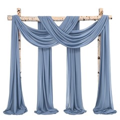 Wedding Arch Draping Fabric,4 Panels 28″ x20ft Dusty Blue Wedding Arch Drapes…