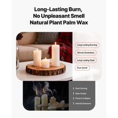 Uimoso Set of 24 Pillar Candles with Glass Vases, 2.6″x4.7″/5.9″/7.9″