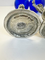 King Arthur & Guinnevere Wedding Pewter /Colbalt Blue Toasting Glasses (set) 2