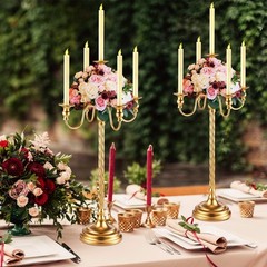 6 Pack Wedding Gold Candelabra Table Centerpieces 28 inch Tall Candelabra Metal