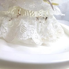 Vintage 50th Wedding Anniversary Cake Topper with Gold Champagne Flutes Ribbons