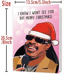 OJsensai Humorous Stevie Wonder Christmas Card For Women Men, Naughty Musicia…