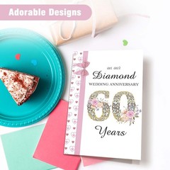 60th Wedding Anniversary Card, Diamond Anniversary Card for Husband Wife, 60 …