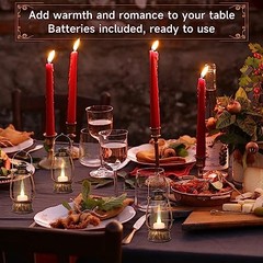 12Pcs Mini Lantern Decorative with Flickering LED Candle, 6Inch Brown-12pcs