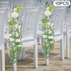 10pcs Wedding Chair Flower Decoration 29.53in Length For Ceremony Reception NEW