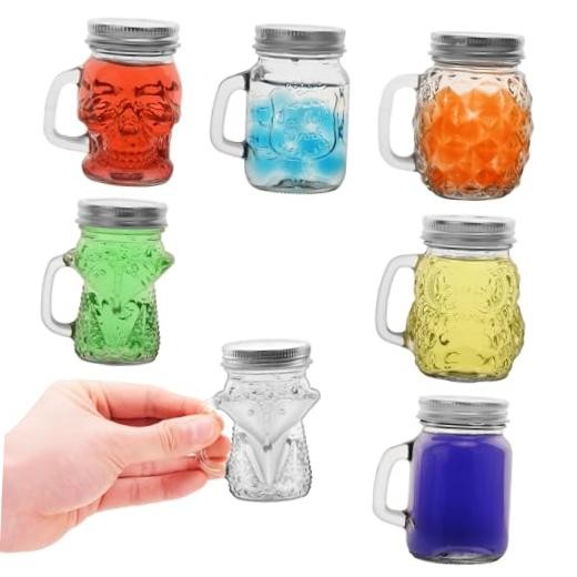 6 Pcs 4 oz Mini Mason Jar Mugs Mason Jar Mugs with Handles and Lids Small