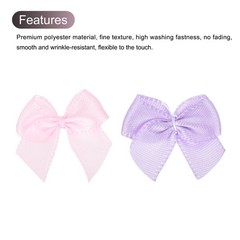 100Pcs Mini Ribbon Bows 1″ Mini Fabric Satin Ribbon Flower Bows Pink & Purple