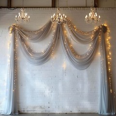 5ft x 32ft SILVER Premium Chiffon Sheer Backdrop CURTAIN PANEL Drape Party