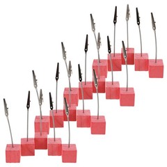 20Pcs Reusable Wood Table Number Holders with Strong Metal Clip for Office Use