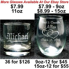 Personalized Mugs Glassware Custom Laser Engraved Wedding or Anniversary Gifts