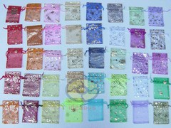 25/50/100/200pcs Print Pattern Organza Pouches Jewelry Wedding Favor Bags 4″x3″