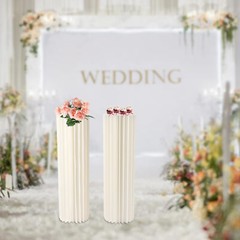 MilkyWhite Cardboard Vase Desktop Floor-standing Cardboard+Acrylic Wedding Decor