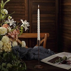 Taper Candles 12 Unscented White 11 in Long Spiral Premium Wax 11″,