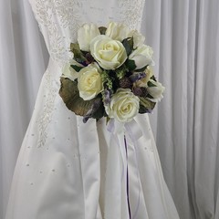 Tulip and Amethyst Garden Faux Silk Wedding Bouquet