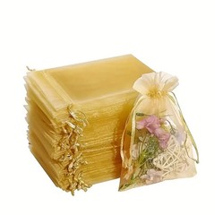 50PCS 4×6 inch Organza Gift Bags Drawstring Candy Mesh Favor Bags for Jewelry
