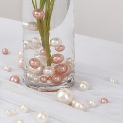 200 Assorted BLUSH ROSE GOLD Faux PEARL BEADS Vase Fillers DIY Crafts Party