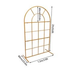 Gold Metal Wedding Arch Backdrop Stand 6.6ft Garden Holder Rack Arch Stand
