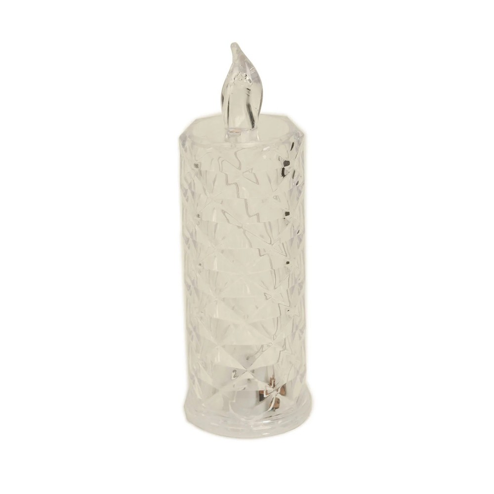 3 Warm White 6″ LED Battery Operated Rose Halo Pillar Candle Lights Party Events