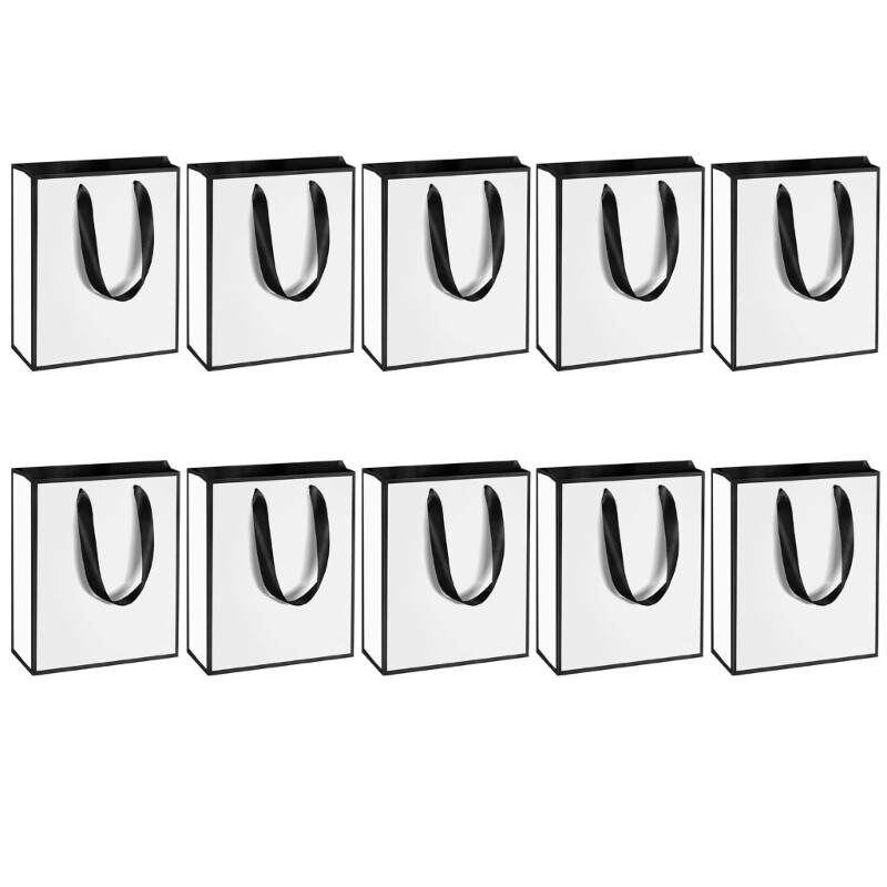 6×2.4×7.8Inch Shopping Bag Ribbon Handle For Wedding Birthday Retail Packaging