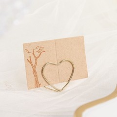 GOLD 10 Sign Holders 1″ Heart Metal PLACE CARD Table Number STANDS Party Events