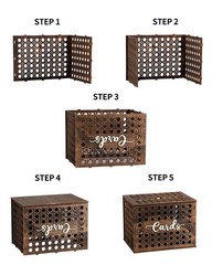 Wedding Card Box With Lid Wood Envelope Money Box For Reception 12x9x8.8 In