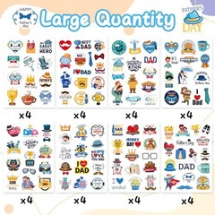 Fathers Day Stickers, 312Pcs Happy Fathers Day Blue Yellow- Father Stickers