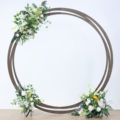 8 ft BROWN Round Natural Wood Wedding Arch BACKDROP STAND Party Events Supplies