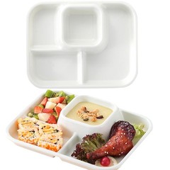 Aiyoo Unbreakable Rectangular Divided Plates For Adults 4 Sections Portion