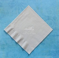 100 10th, 25th, 30th, 40th, 50th, 60th anniversary personalized luncheon napkins