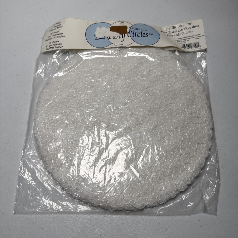 Vintage 25 pcs 9″ White Lace CIRCLES for Wedding Party Favors DIY Crafts