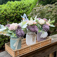 Sola Wood Lavender Wedding Floral Table Centerpieces Set of 3 Mason Jar Decor