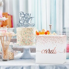 Rose Gold Cards Box for Birthday, Wedding, Bridal or Baby Shower, Graduation,…