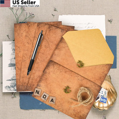Vintage Stationery Paper and Envelopes Set – 24 Sheets Classic Aged