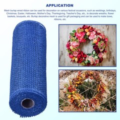 3pcs 10″ Poly Burlap Mesh for Wreath, Mesh Fabric Ribbon 6.4 Yard, Multicolor