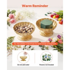 Uimoso 10 PCS Mini Flower Vase 4.7in Gold Centerpiece Bowls for Weddings