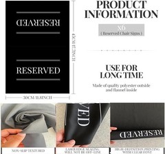 Reserved Chair Signs for Events – Black, Foldable, 6 Pieces | Table & Seating