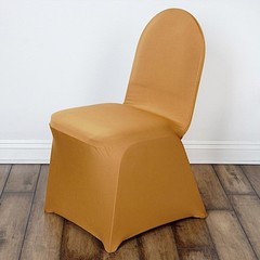6 Gold SPANDEX CHAIR COVERS for Wedding Banquet Party Reception Decorations