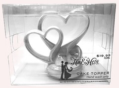 Double Hearts Wedding Cake topper new in box- His & Hers Love/ Marriage