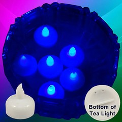 NEW 12 Blue Led Floating Candle Floral Tea Light for Wedding Centerpiece Decor