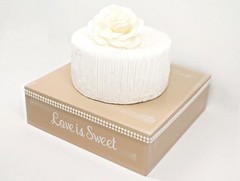 Love is Sweet Wedding Cake Stand Box, Pearl Cake Stand, Taupe, Cupcake Stand