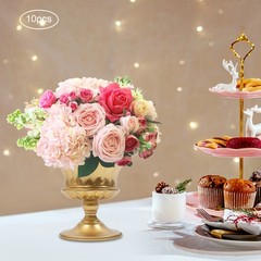 10Pcs 15cm Gold Metal Centerpieces Flower Vase Wedding Anniversary Party Decor