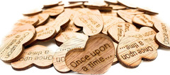 Once upon a Time Wooden Heart Table Scatter – Rustic Wedding Wood Heart Confetti