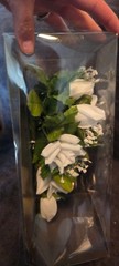 Wedding Bridal Bouquet White & Green Flower Roses Bouquet Cascade Bride Marriage