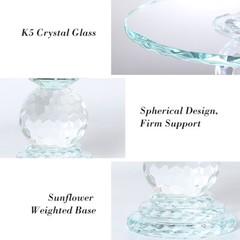 Crystal Glass Cake Stand Fruit Plate Clear Display Desserts Holder Wedding Party